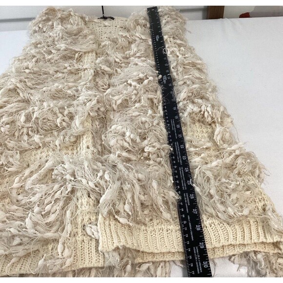 Aakaa Sweater Vest Women's Size S Color Cream Fringe Duster Sweater Vest - Picture 12 of 12